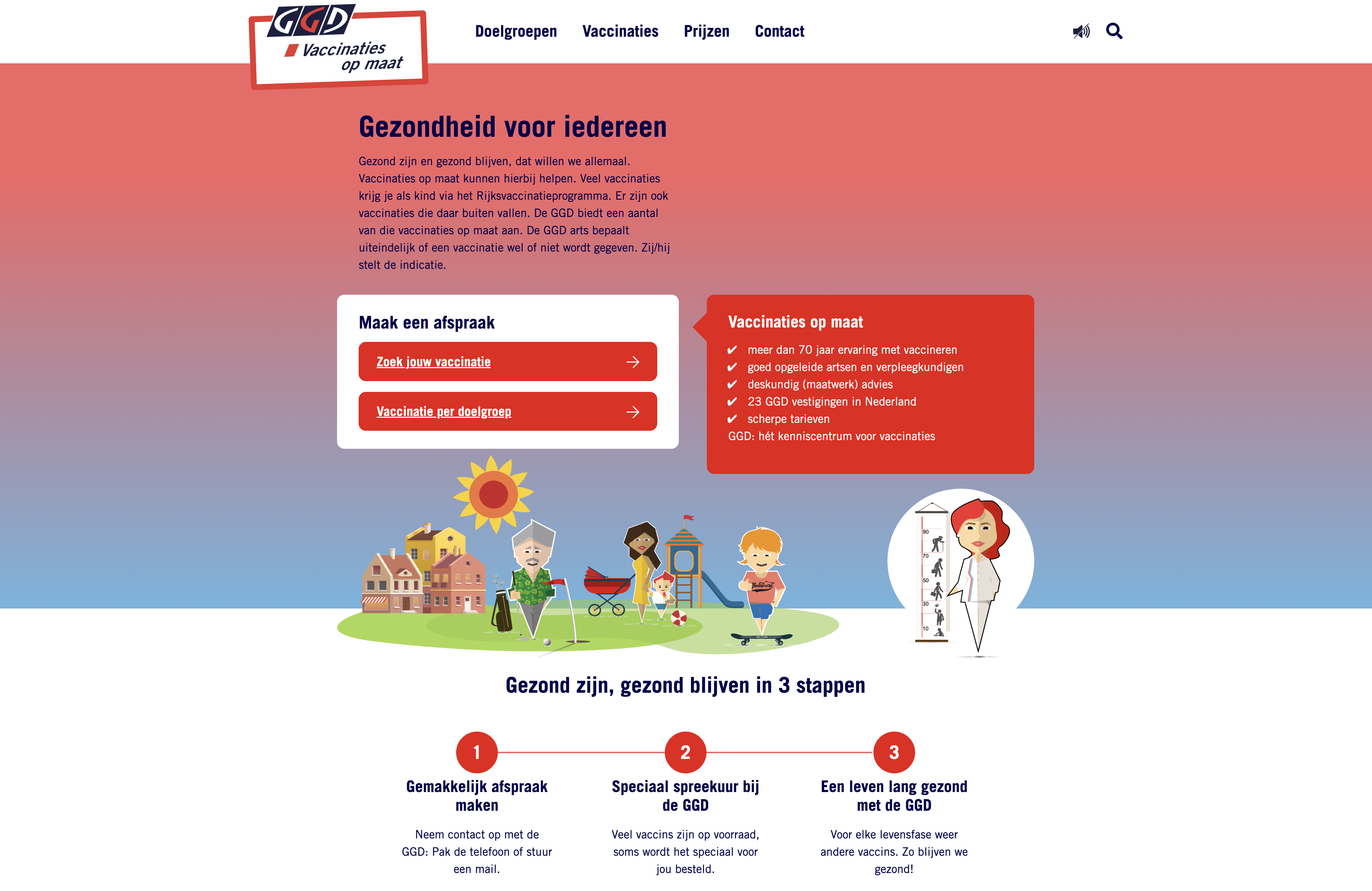The GGDVaccinatiesopmaat website for vaccinations in everyday life