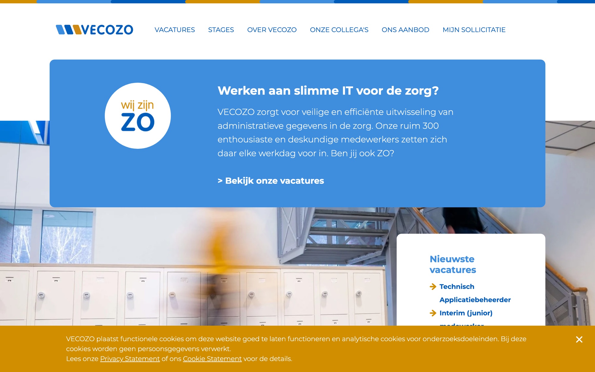 VECOZO's careers website with the we are ZO badge