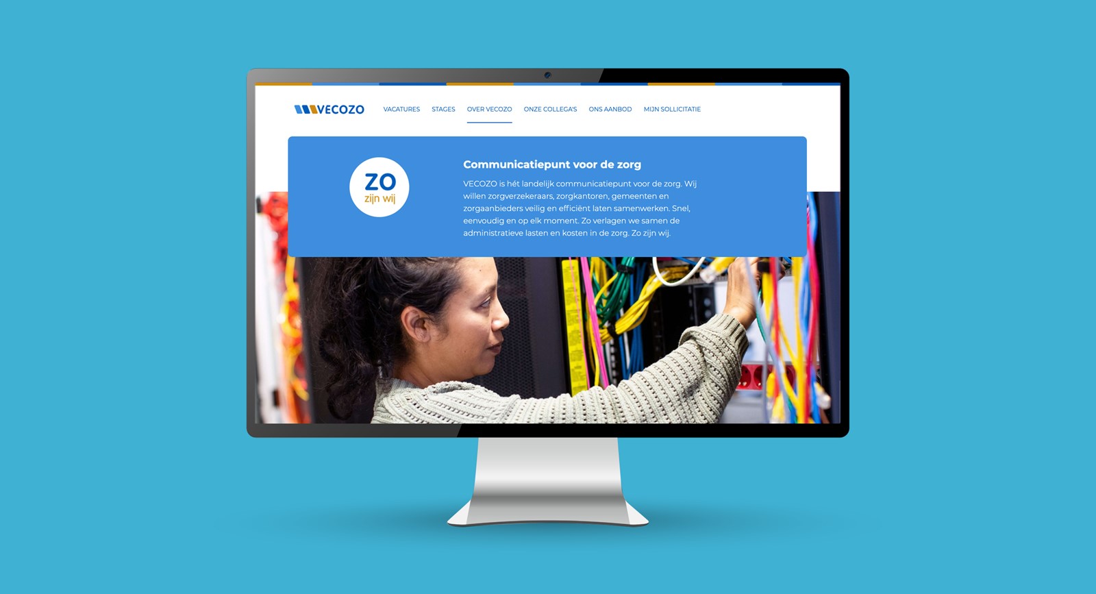The About VECOZO page with the this is who we are badge