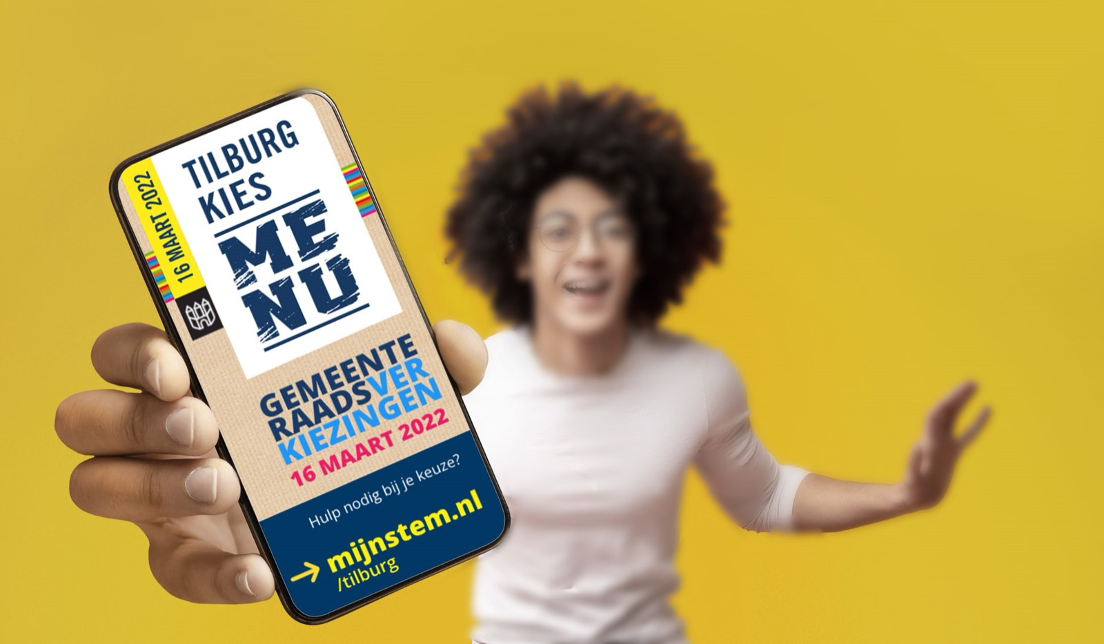 Variant of the Tilburg kies ME NU mobile ad.