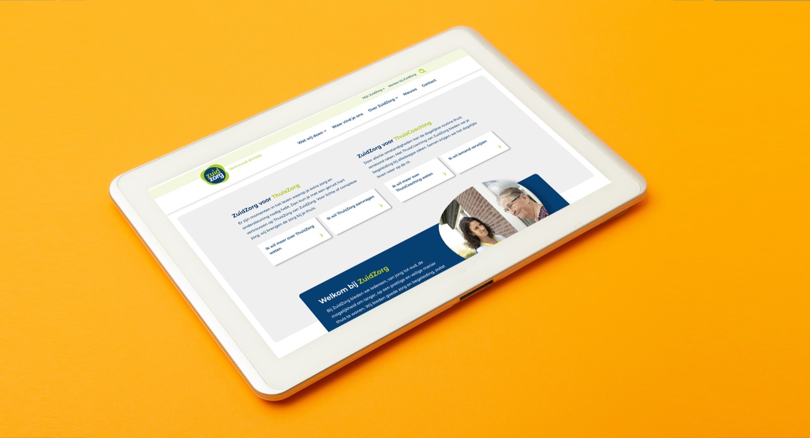 The ZuidZorg corporate website: demand-led, professional and human.